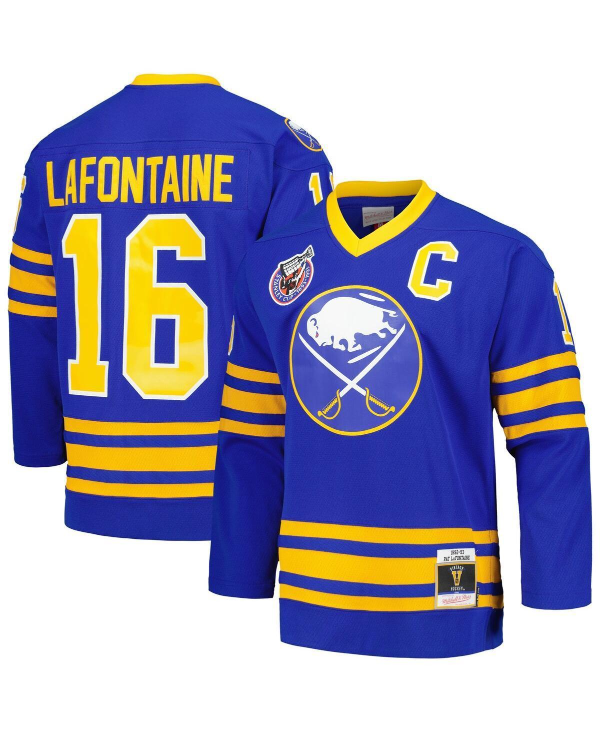 Mens Mitchell & Ness Pat LaFontaine Royal Buffalo Sabres Captain Patch 1992/93 Blue Line Player Jersey - Royal Product Image