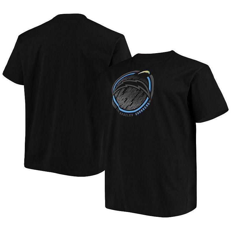 Mens Big and Tall Black Los Angeles Chargers Color Pop T-shirt Product Image