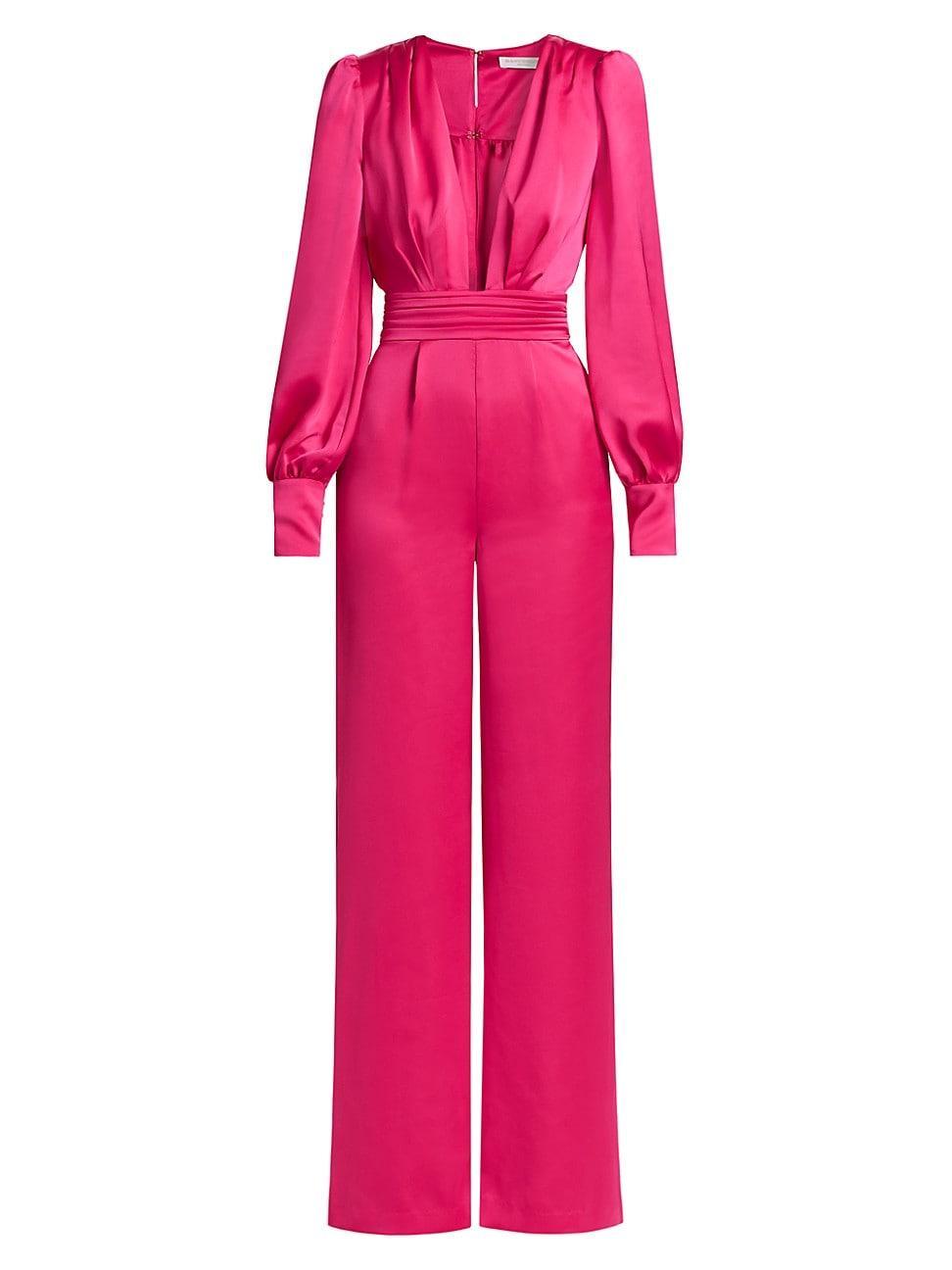 Womens Madelane Satin Plunge Jumpsuit Product Image