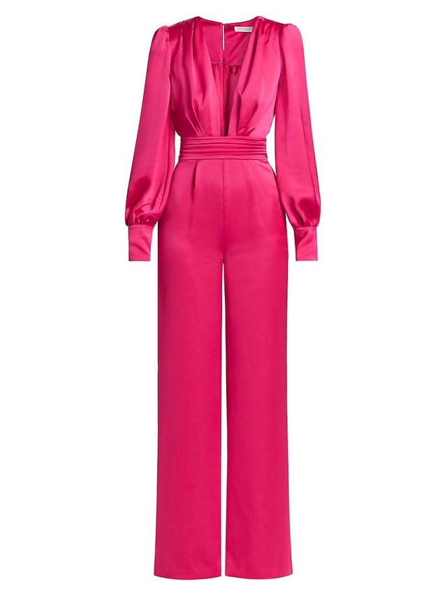 Womens Madelane Satin Plunge Jumpsuit Product Image