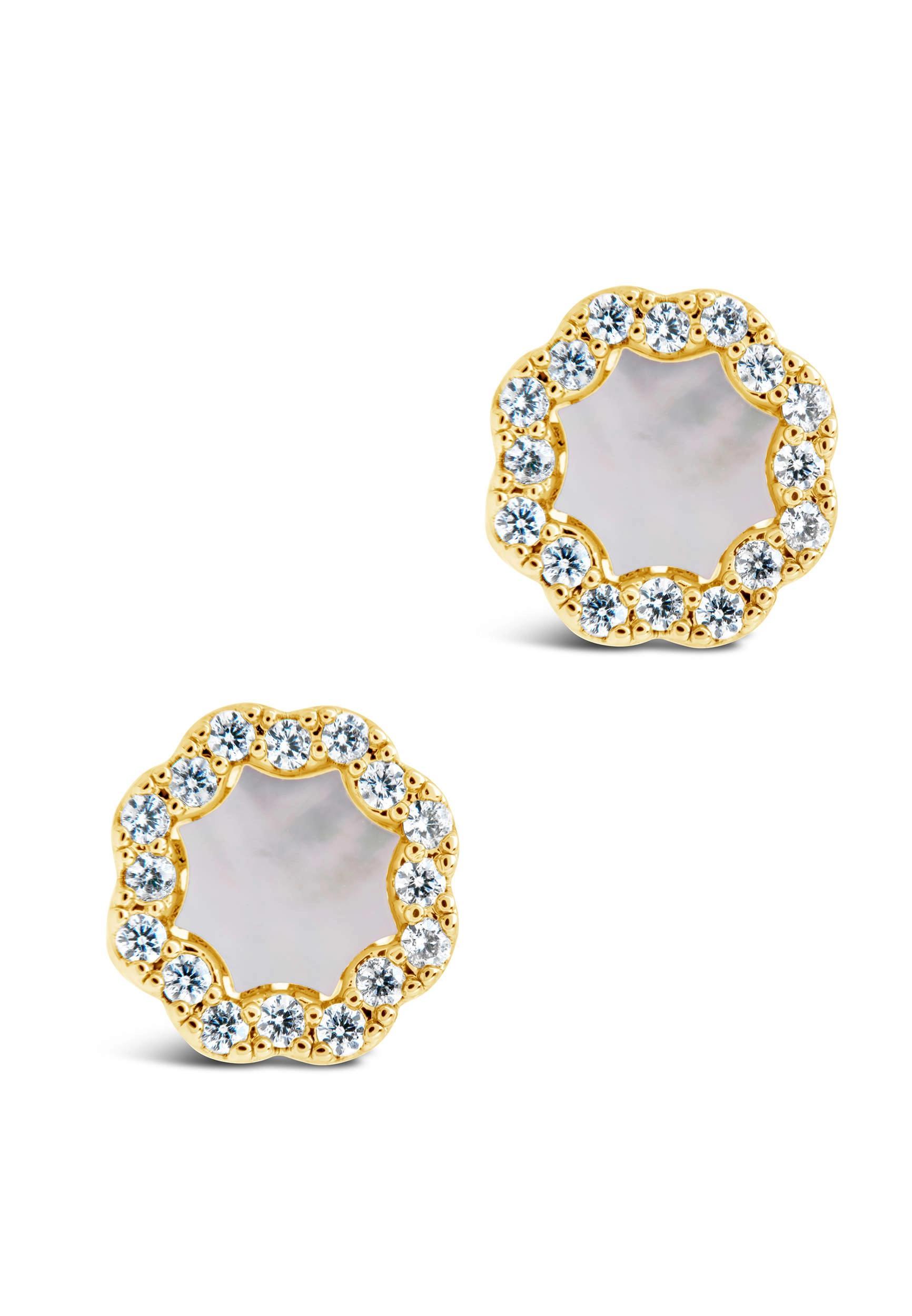 Mother Of Pearl CZ Stud Earrings Product Image