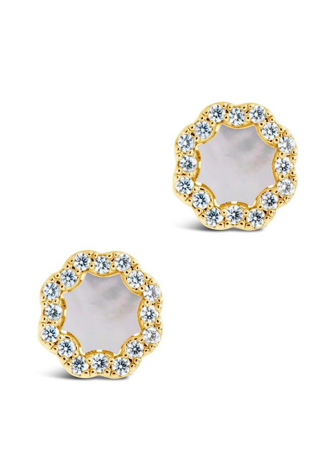 Mother Of Pearl CZ Stud Earrings Product Image