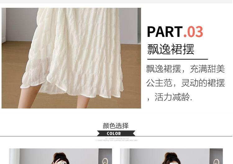 Maternity Short-Sleeve Square Neck Plain Midi A-Line Dress Product Image