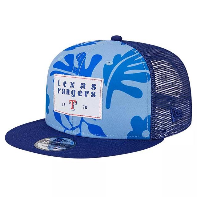 Mens New Era Royal Texas Rangers Bikini Bottom Trucker 9FIFTY Snapback Hat Product Image