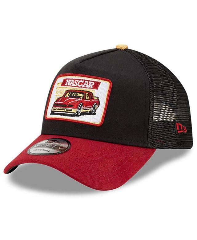 Mens New Era Black Nascar Legends 9FORTY A-Frame Adjustable Trucker Hat - Black Product Image