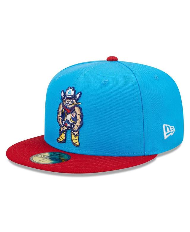 Mens New Era Blue Amarillo Sod Poodles Marvel x Minor League 59FIFTY Fitted Hat - Blue Product Image