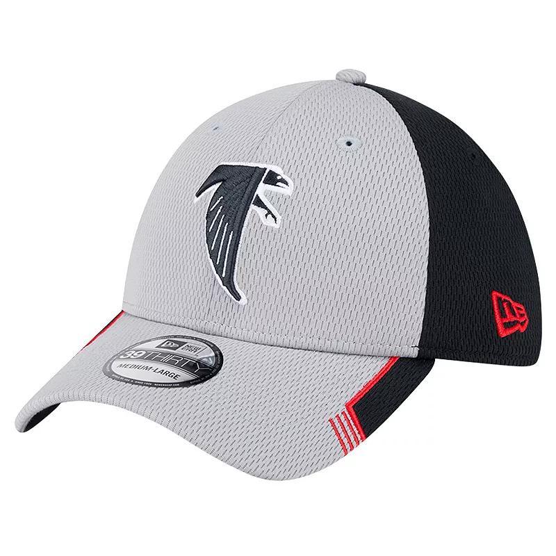 Mens New Era Gray Atlanta Falcons Throwback Active Visor Trim 39THIRTY Flex Hat Product Image