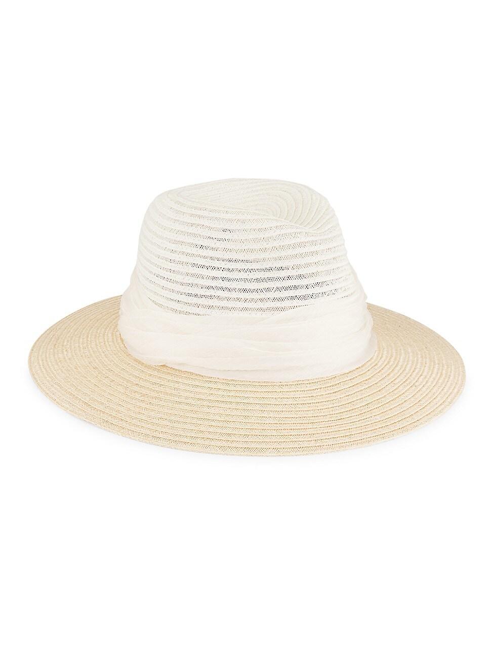 Womens Courtney Vented Colorblocked Hemp Fedora Product Image