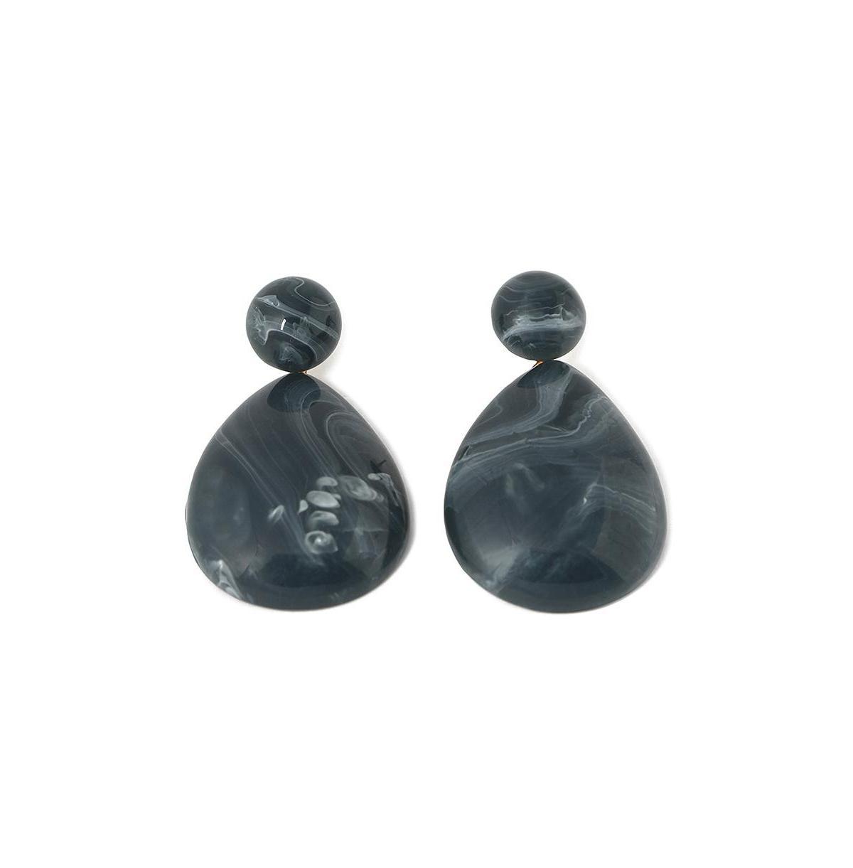 Sohi Womens Grey Textured Teardrop Earrings Product Image