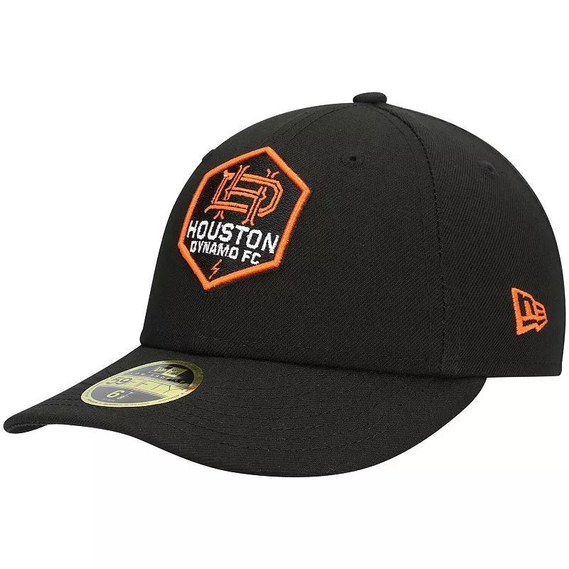 Mens New Era Black Houston Dynamo FC Primary Logo Low Profile 59FIFTY Fitted Hat Product Image