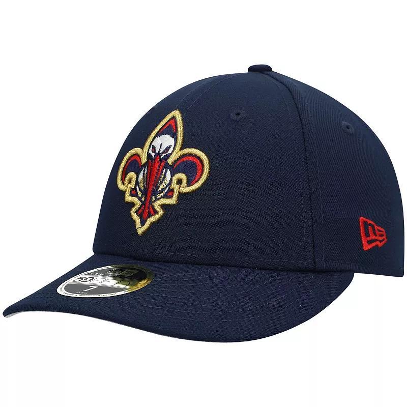 Mens New Era New Orleans Pelicans Team Logo Low Profile 59FIFTY Fitted Hat Blue Product Image