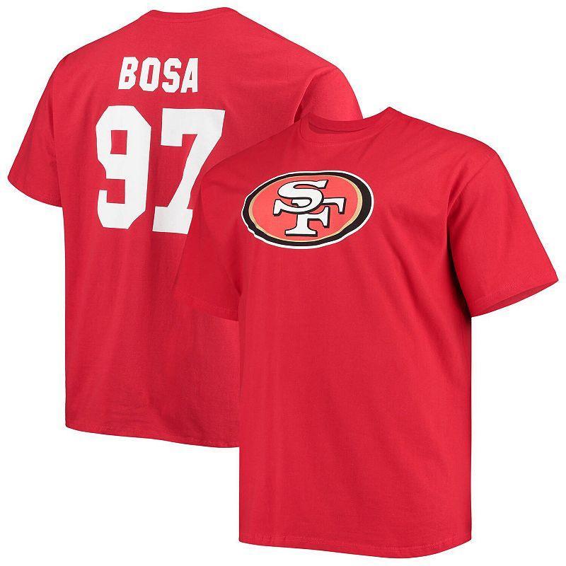 Mens Fanatics Branded Nick Bosa Scarlet San Francisco 49ers Big & Tall Player Name & Number T-Shirt Product Image