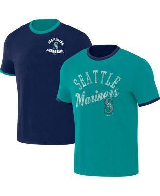 Mens Darius Rucker Collection by Fanatics /Aqua Seattle Mariners Two-Way Ringer Reversible T-Shirt Blue Product Image