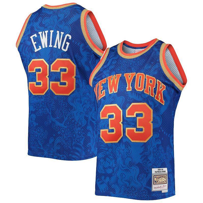 Mitchell & Ness Mens New York Knicks Mitchell & Ness Knicks CNY Jersey - Mens Blue/Gold Product Image