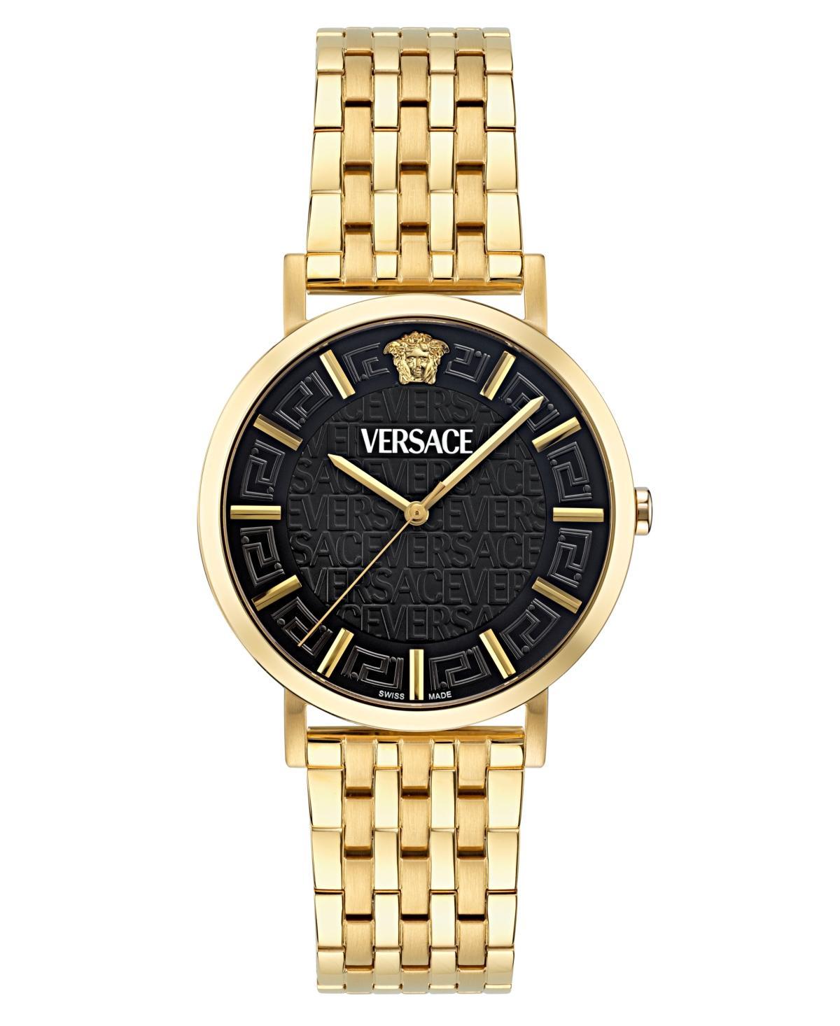 Mens Greca Slim IP Yellow Gold Bracelet Watch, 40mm Product Image