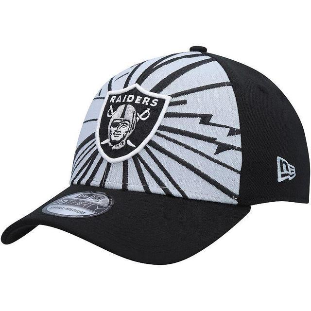 Mens New Era Gray/Black Las Vegas Raiders Shattered 39THIRTY Flex Hat Product Image