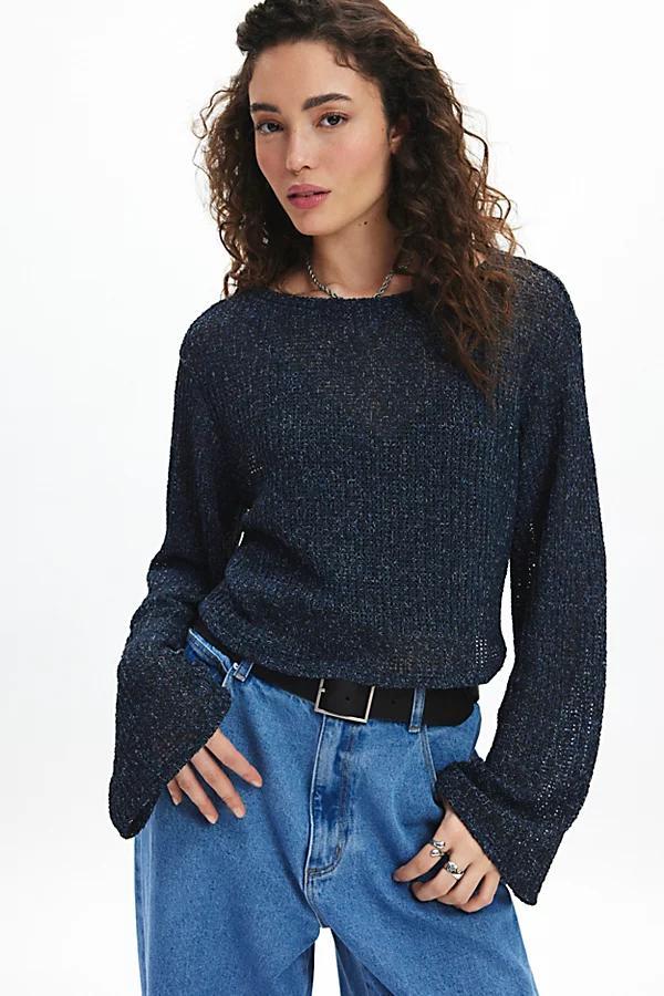 Urban Renewal Remnants Marled Knit Drippy Sleeve Sweater Womens at Urban Outfitters Product Image