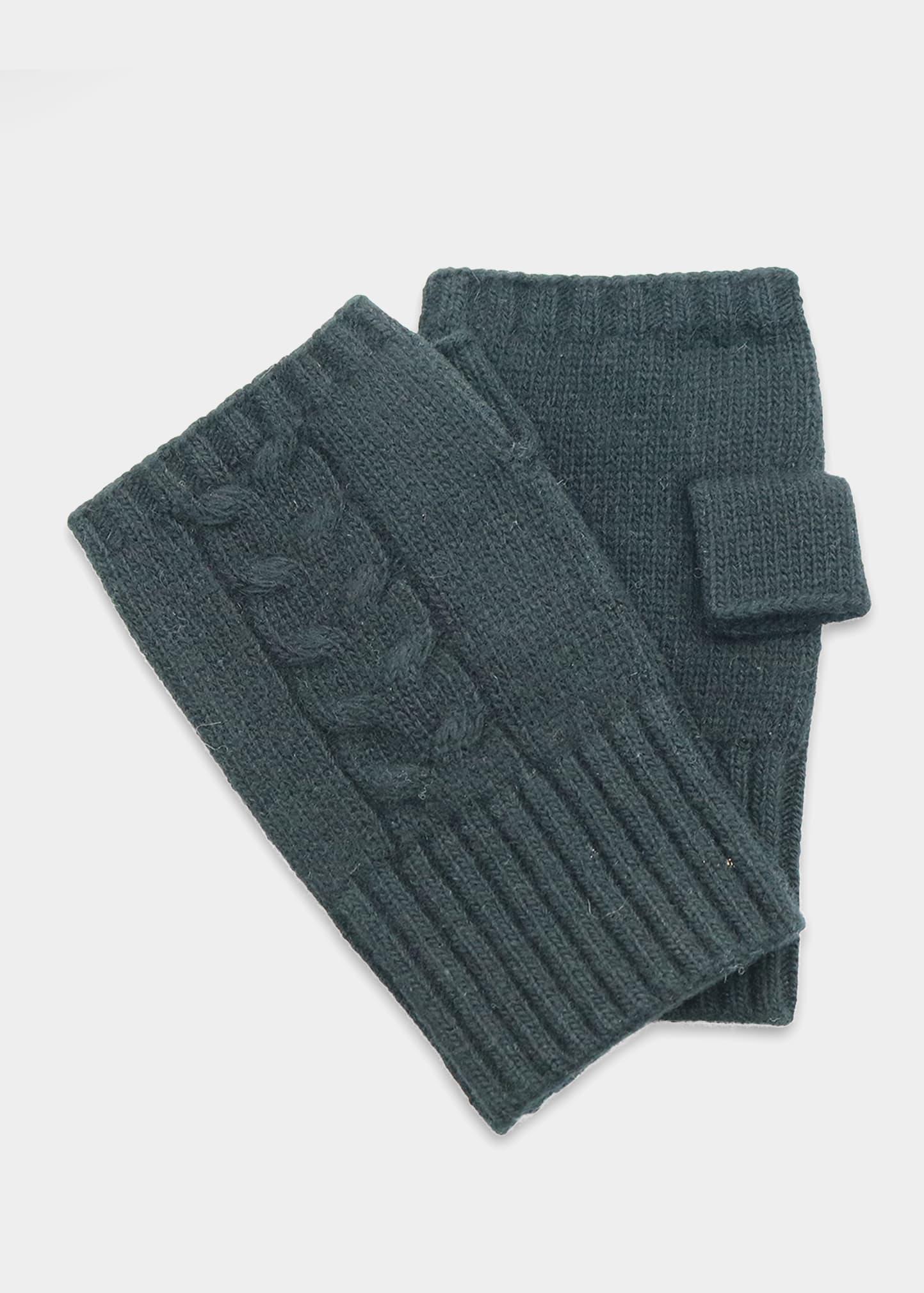 Mens Cable-Knit Fingerless Gloves Product Image