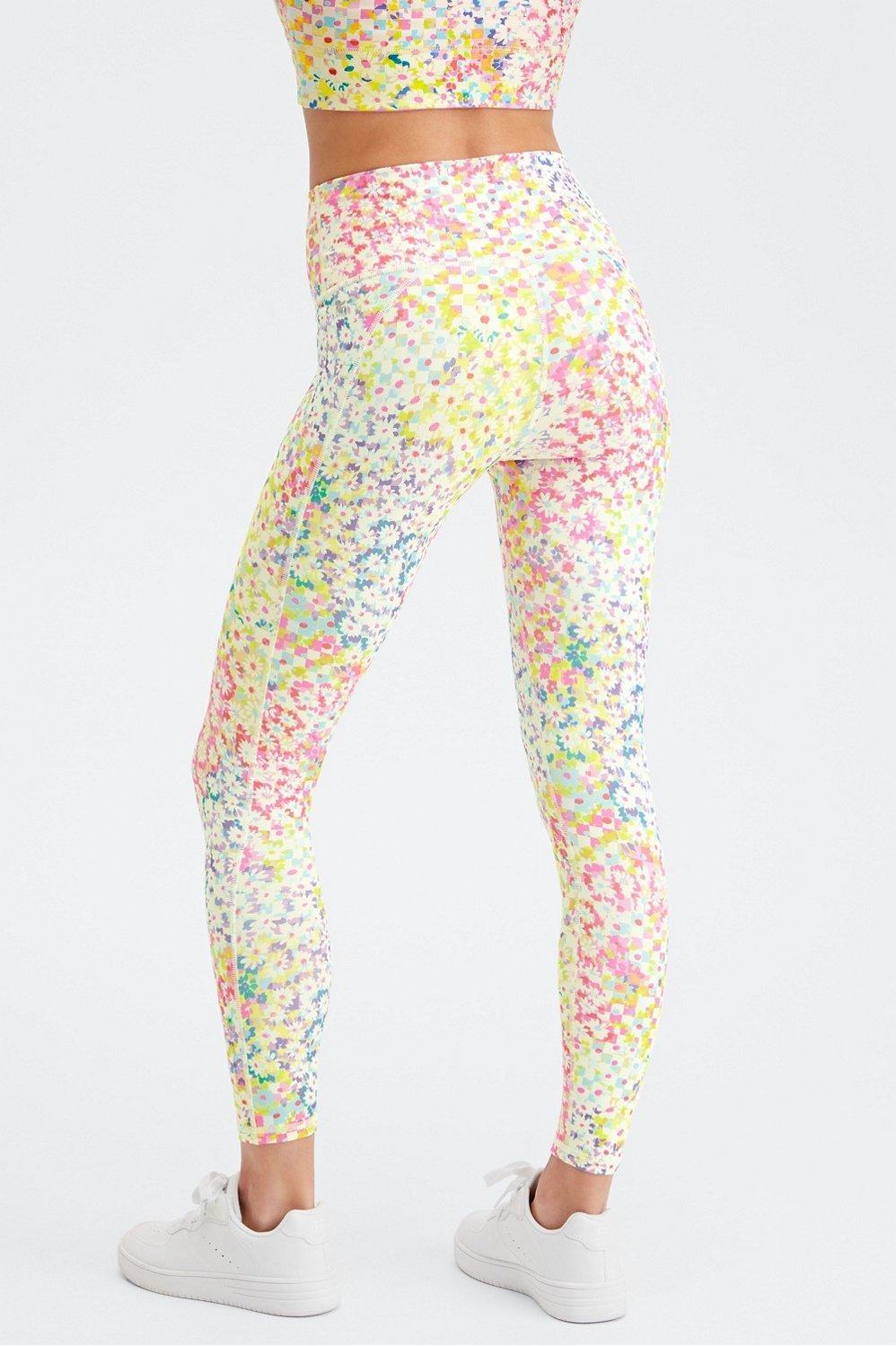 Fabletics Define High-Waisted 7/8 Legging Womens Patchwork Daisy plus Size 4X Product Image