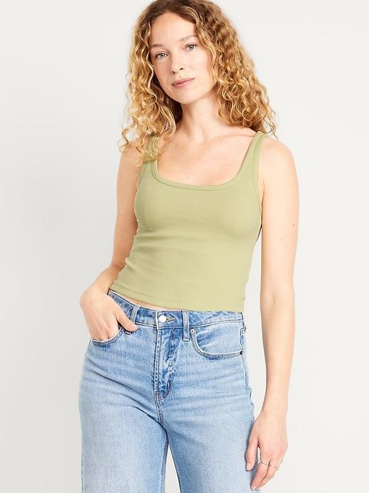 Ribbed Crop Tank Top Product Image