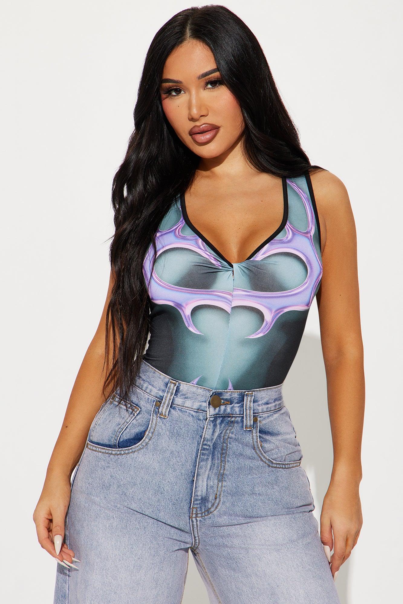 Hotter Than This Bodysuit - Purple/combo Product Image