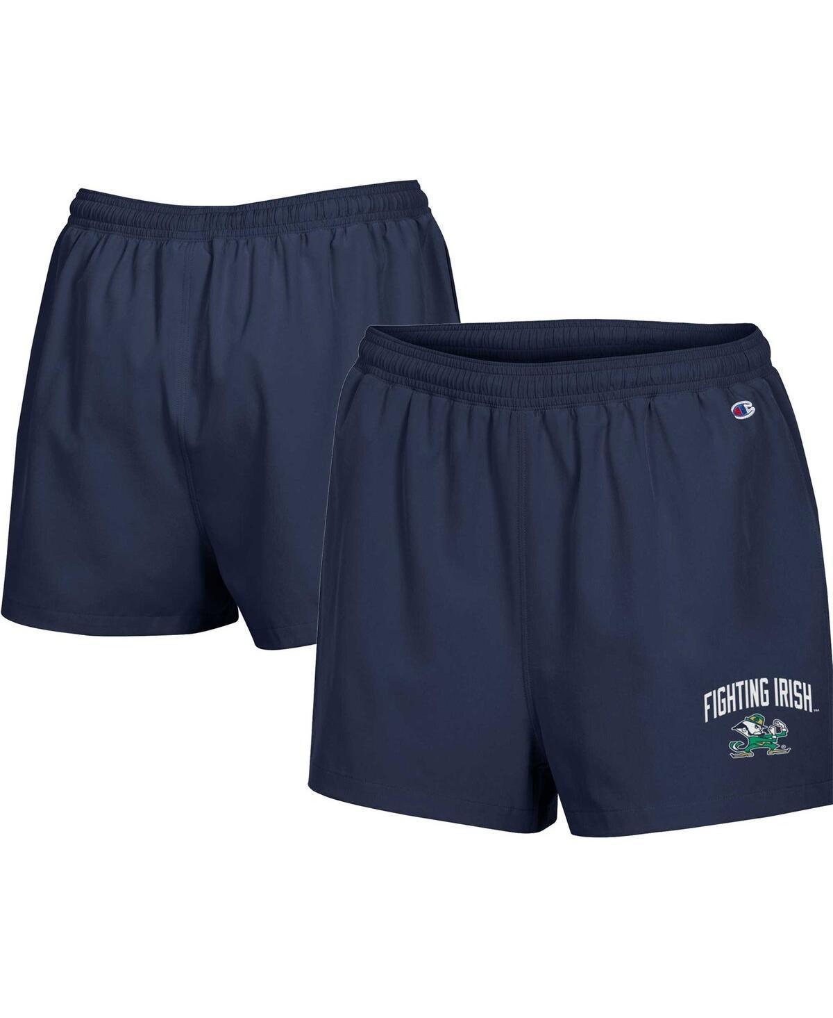 Womens Champion Navy Notre Dame Fighting Irish Football Fan High Waist Shorts Product Image