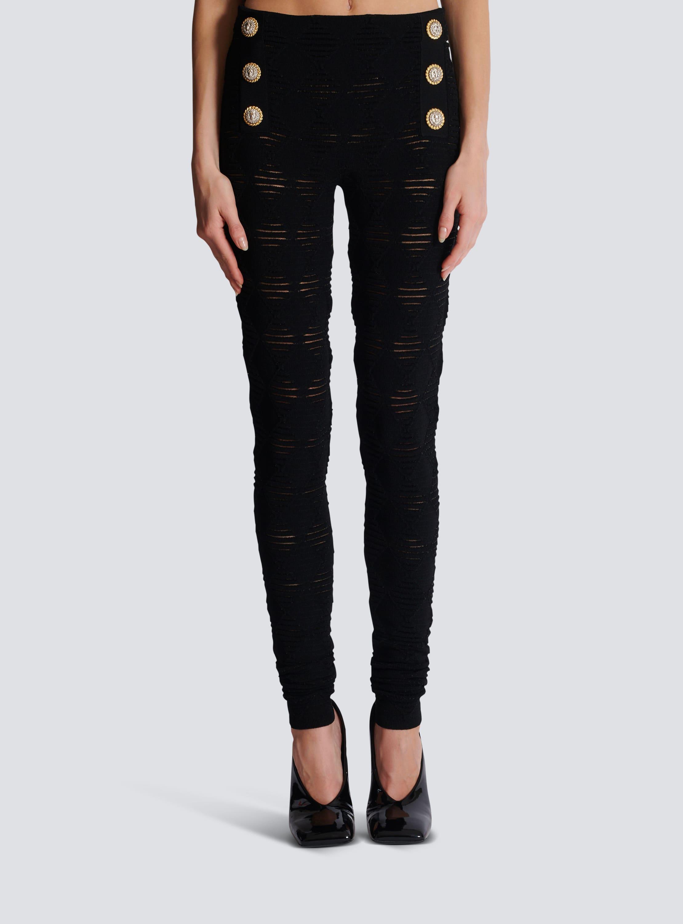 Diamond knit leggings with 6 buttons Product Image