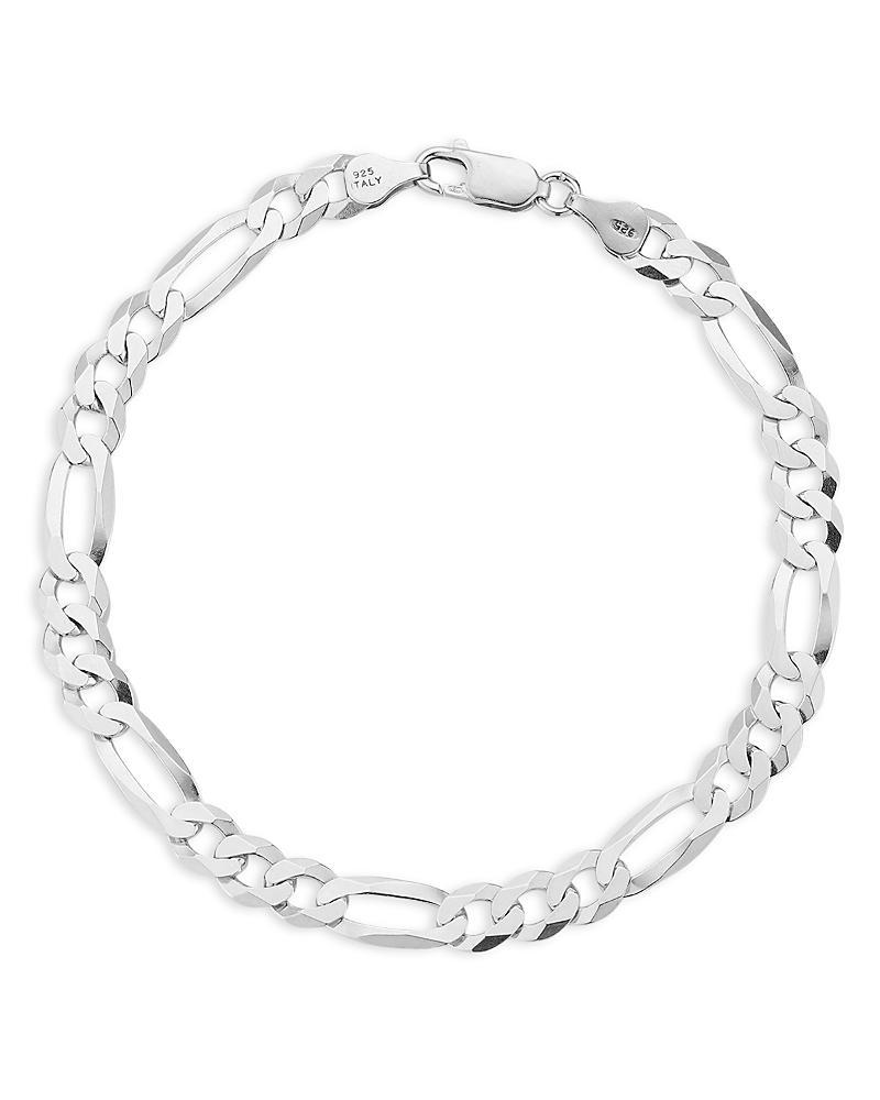 Milanesi And Co Mens Sterling Silver 7mm Figaro Chain Bracelet Product Image