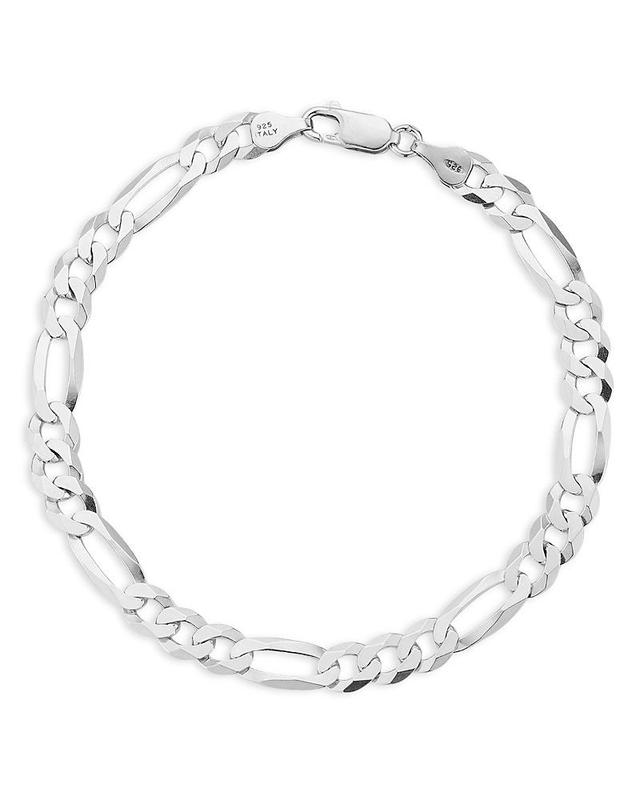 Milanesi And Co Mens Sterling Silver 7mm Figaro Chain Bracelet Product Image