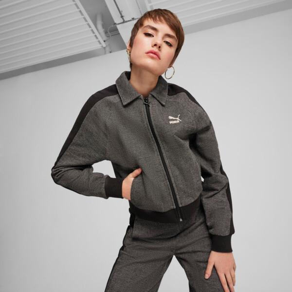 PUMA PLAY LOUD T7 Women's Track Jacket II in Black/Alpine Snow Product Image