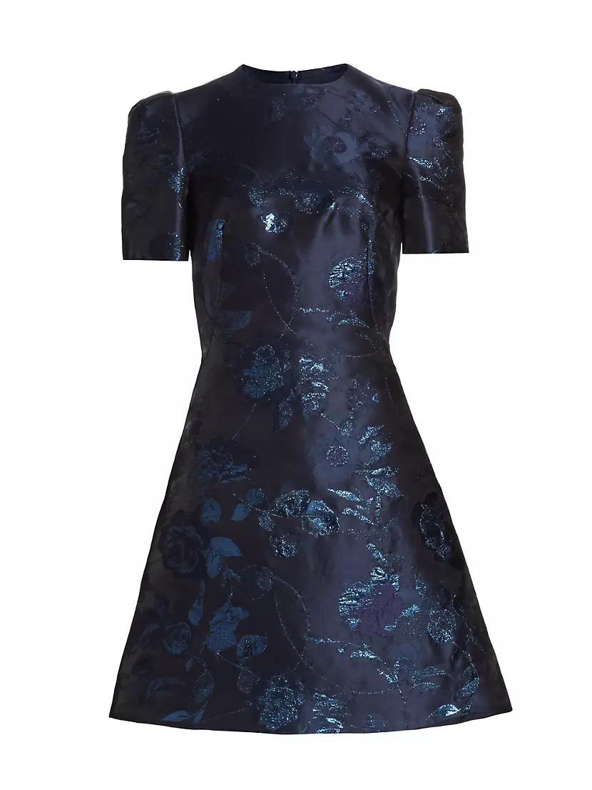 Floral Silk-Blend Fil Coupé Cocktail Dress Product Image