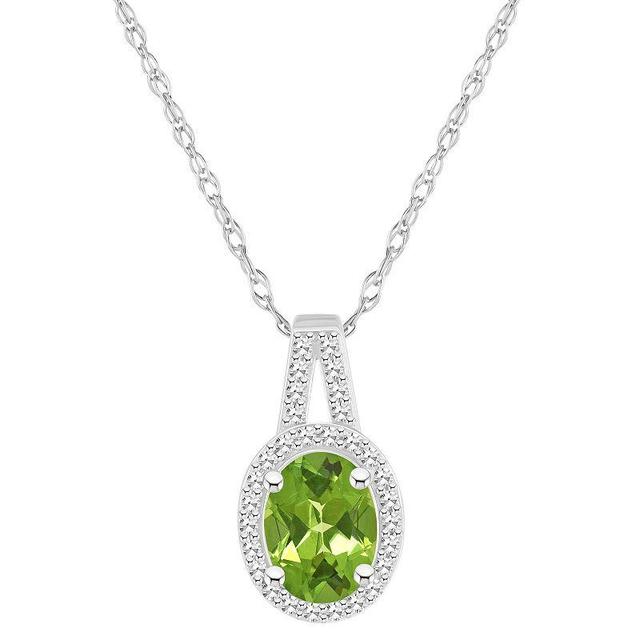 Celebration Gems Sterling Silver Gemstone & 1/7 Carat T.W. Diamond Halo Pendant Necklace, Womens Purple Product Image