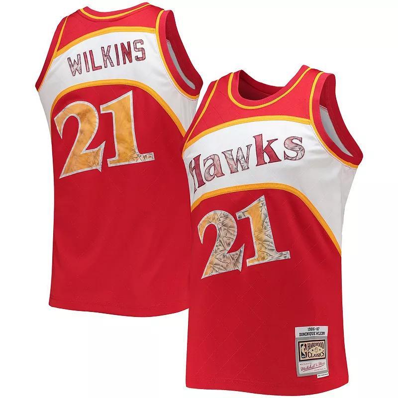 Mens Dominique Wilkins Red Atlanta Hawks 1986-87 Hardwood Classics 75th Anniversary Diamond Swingman Jersey - Red Product Image