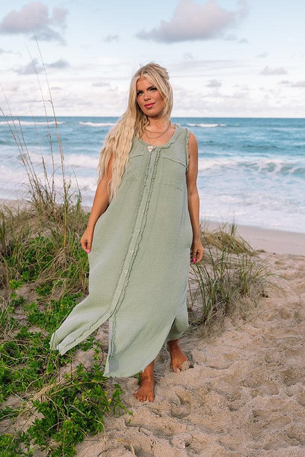 Free Spirited Frayed Midi in Sage Curves Product Image