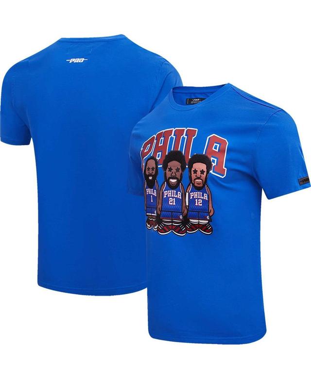 Mens Pro Standard Joel Embiid, James Harden and Tobias Harris Royal Philadelphia 76ers Multi Lineup T-shirt Product Image