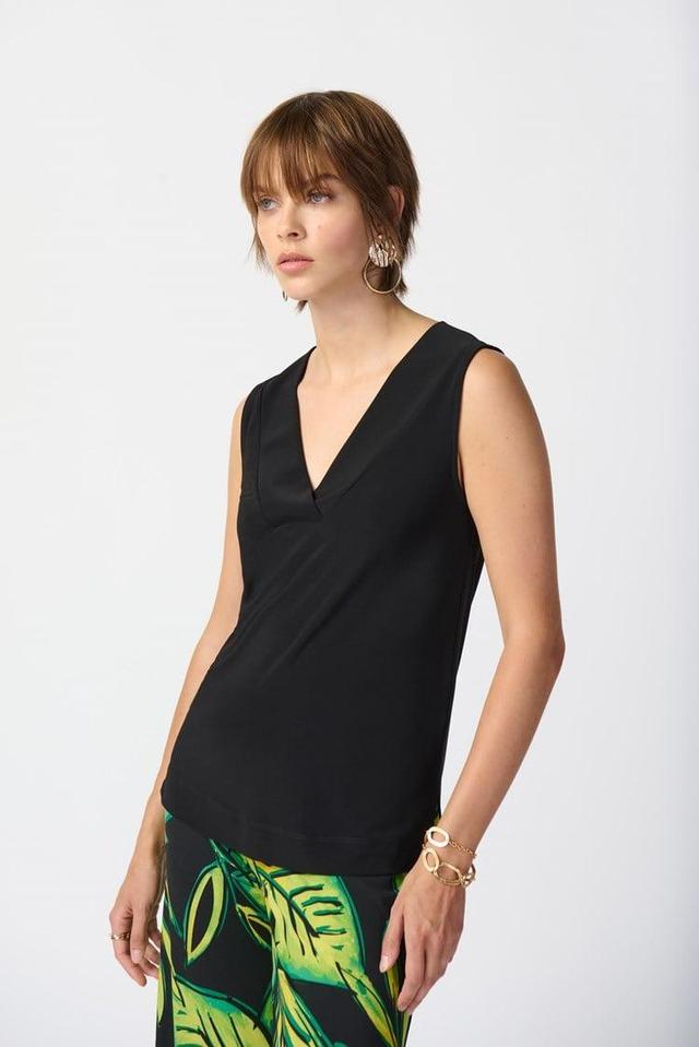 Silky Knit Sleeveless Top- Black Product Image