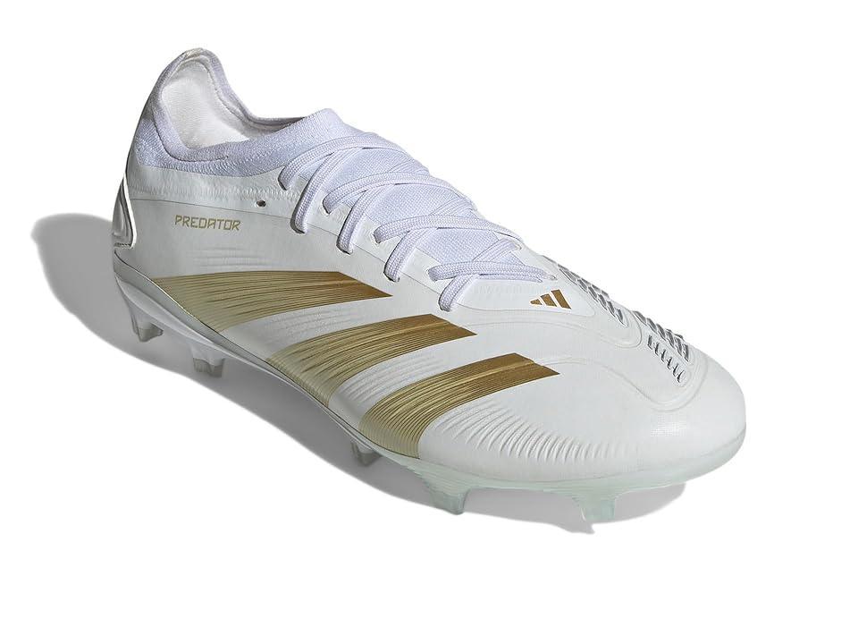 adidas Predator PRO Football Boots Firm Ground (White Metallic/Sandy Beige Metallic) Men's Soccer Shoes Product Image