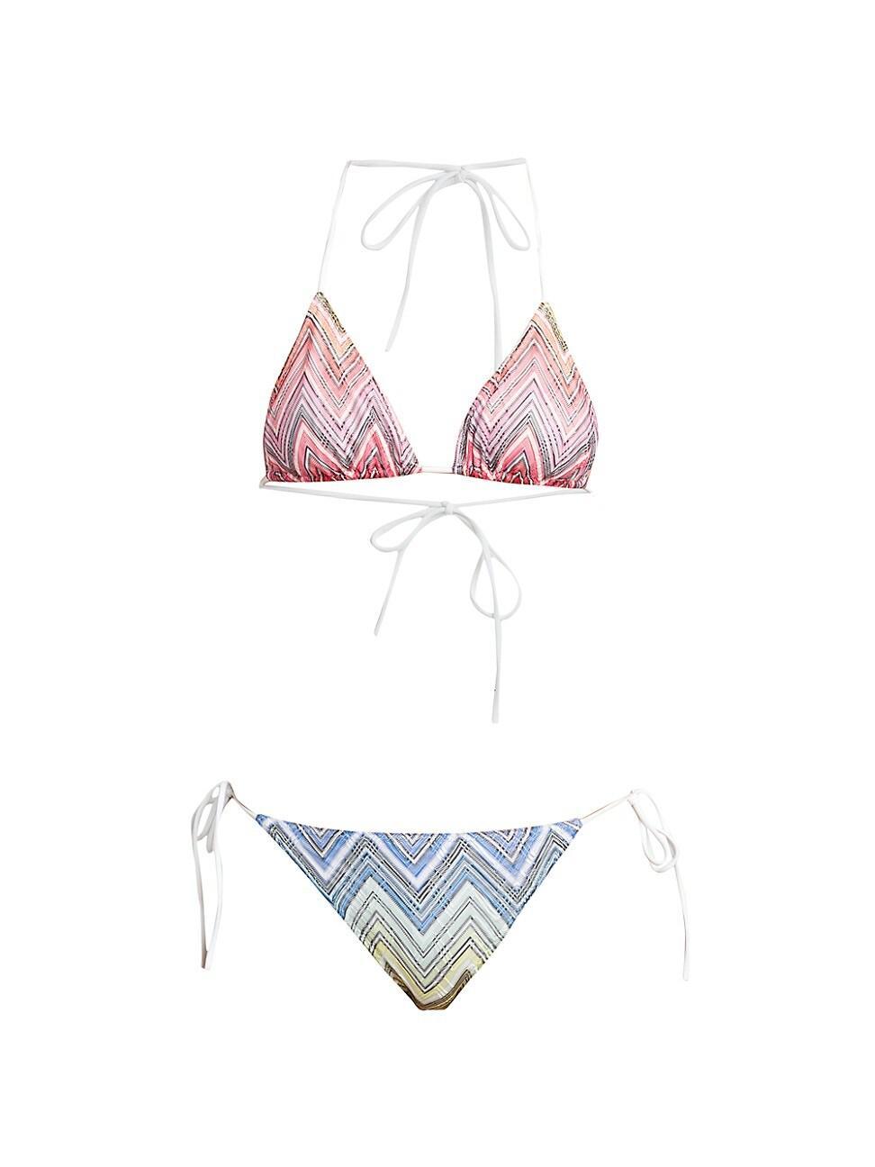 Womens Zigzag Triangle Bikini Set Product Image