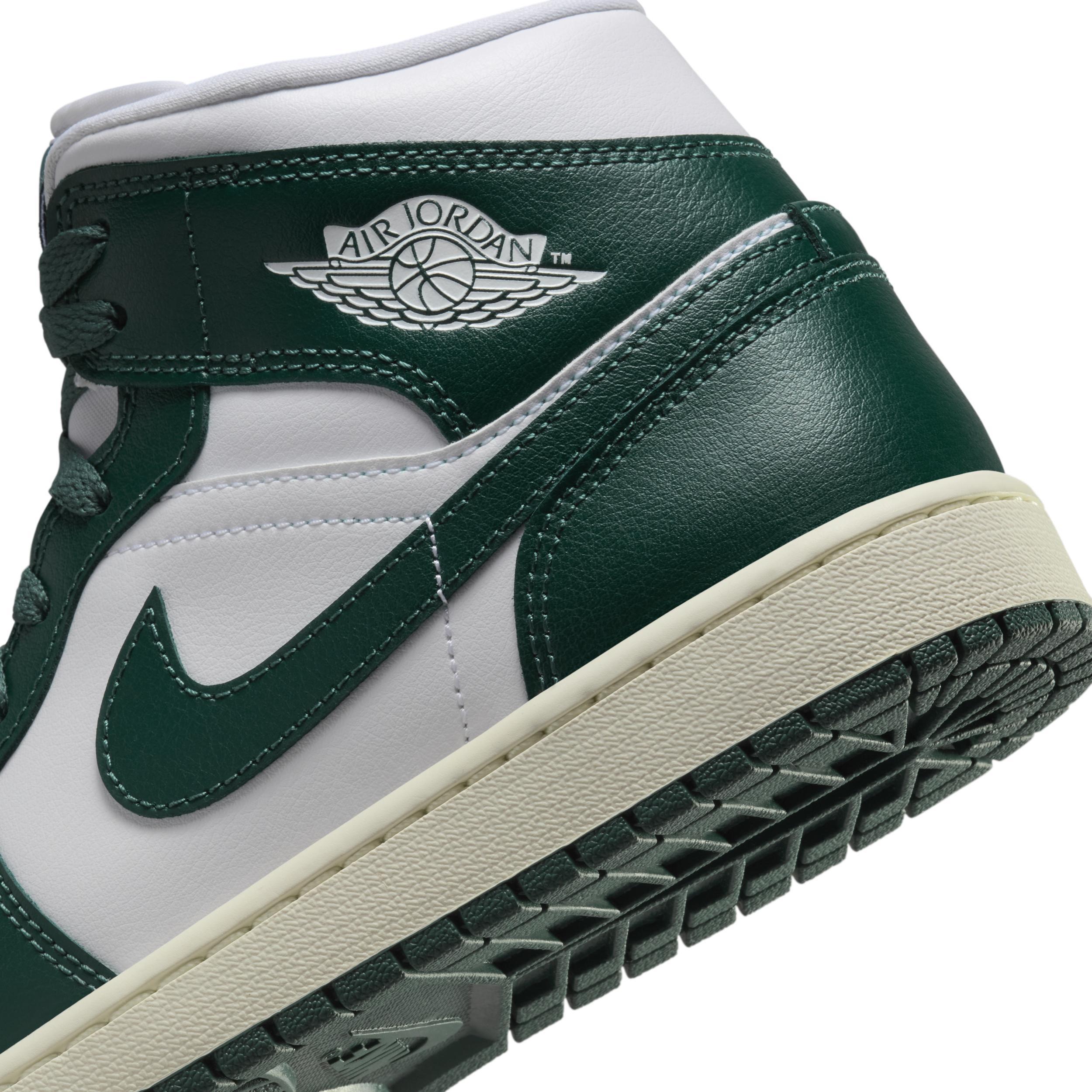 Jordan Womens AJ 1 Mid - Basketball Shoes Oxidized Green/White/Sail Product Image