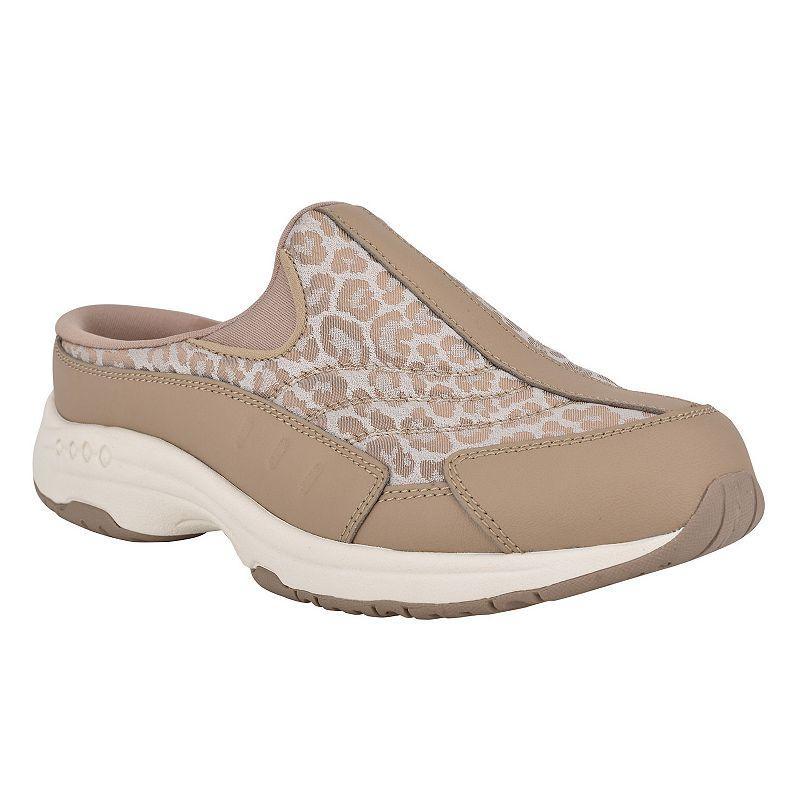 Easy Spirit Traveltime Womens Fashion Mules Brown Leopard Product Image