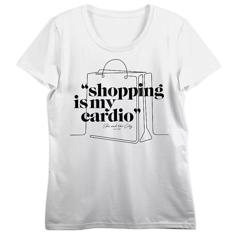 Womens Sex And The City Shopping Cardio Crewneck Graphic Tee, Girls Product Image