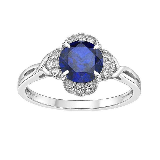 Gemminded Sterling Silver Lab-Created Sapphire Ring, Womens Product Image