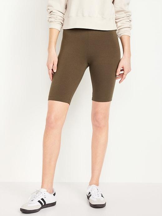 High-Waisted Biker Shorts -- 10-inch inseam Product Image