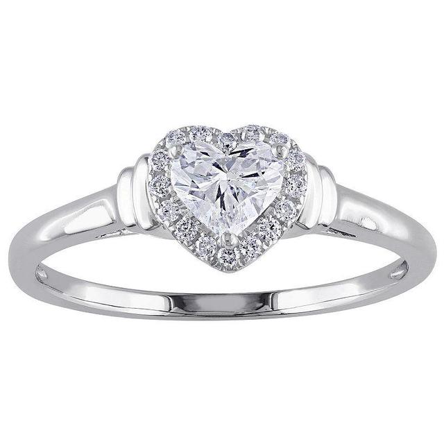 Stella Grace 14k White Gold 1/2 Carat T.W. Diamond Heart Engagement Ring, Womens Product Image