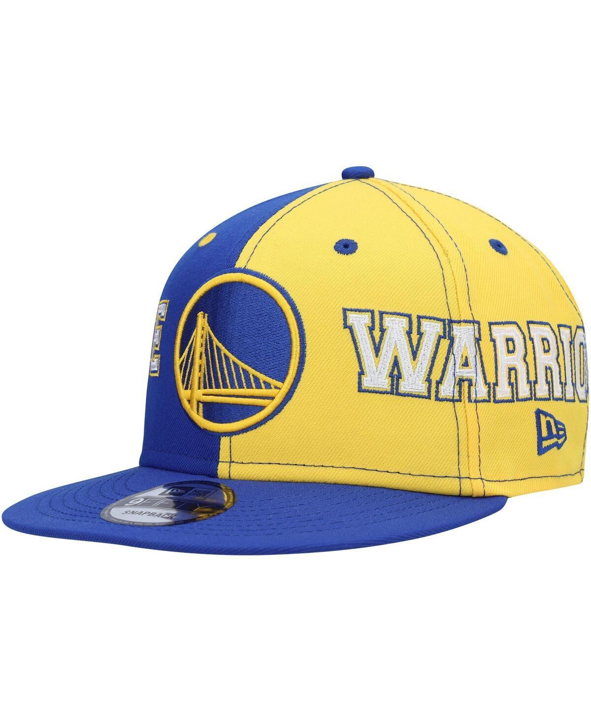 Mens New Era Royal/Gold Golden State Warriors Team Split 9FIFTY Snapback Hat Product Image