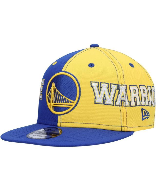 Mens New Era Royal/Gold Golden State Warriors Team Split 9FIFTY Snapback Hat Product Image