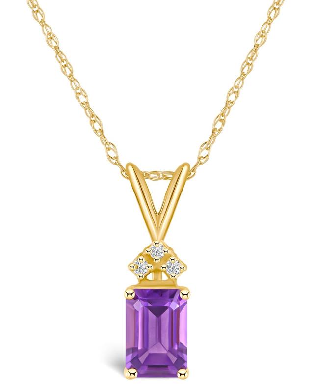 Amethyst (1 ct. t.w.) and Diamond Accent Pendant Necklace in 14K Yellow Gold or 14K White Gold Product Image