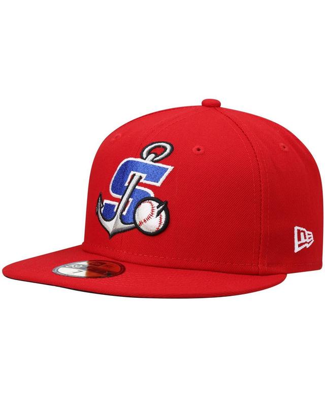 Mens New Era Red Stockton Ports Authentic Collection Team Home 59FIFTY Fitted Hat Product Image