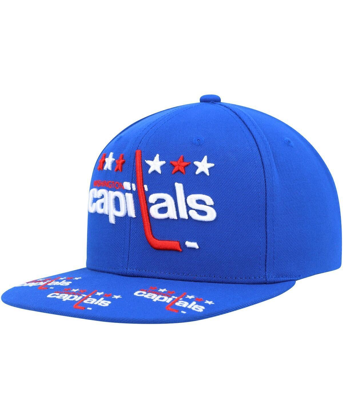 Mens Mitchell & Ness Navy Washington Capitals Vintage-Inspired Hat Trick Snapback Hat Product Image