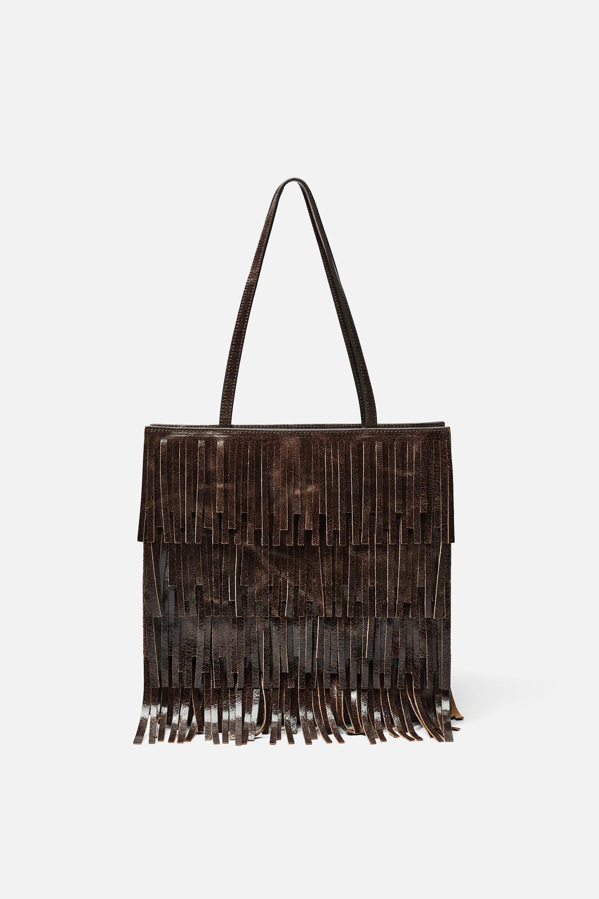 FRINGED LEATHER BAG Product Image